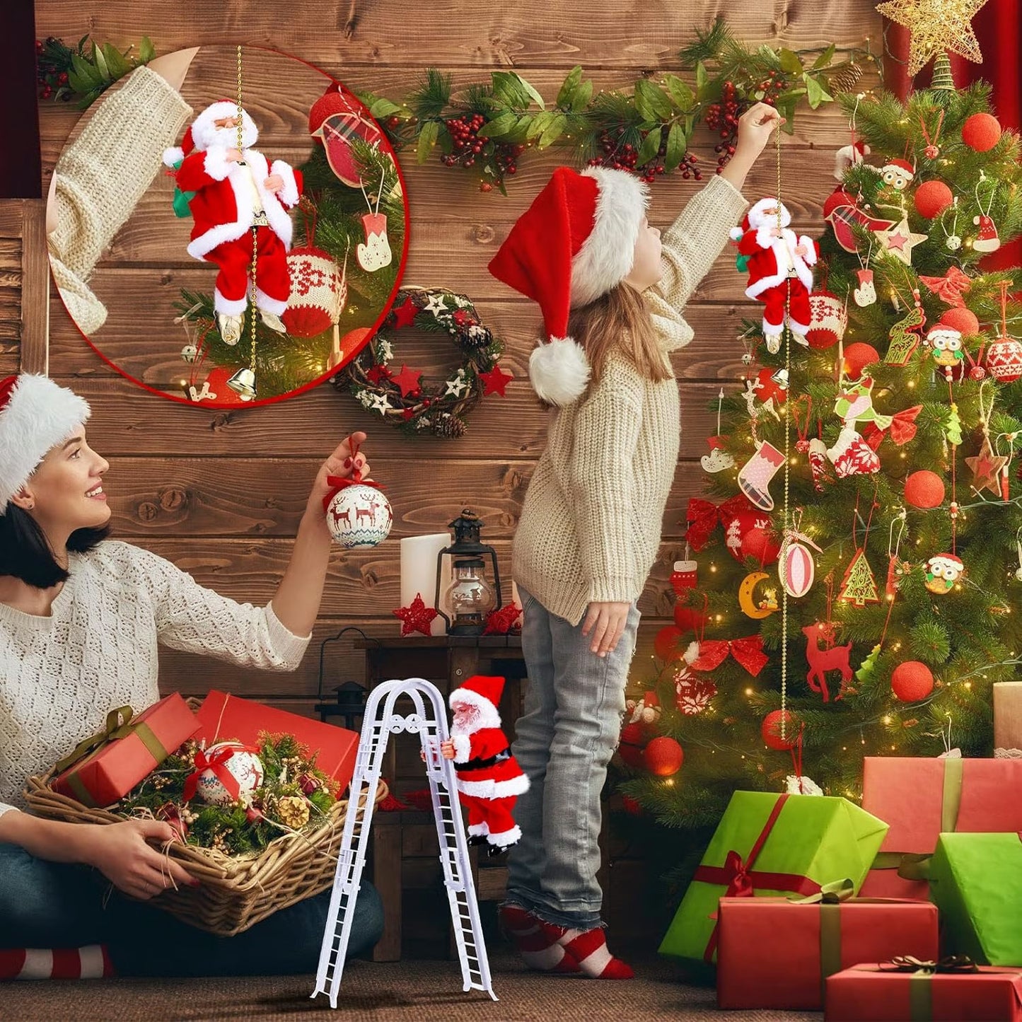 🎅 Early Christmas Sale🎅Electric Climbing Santa With Music